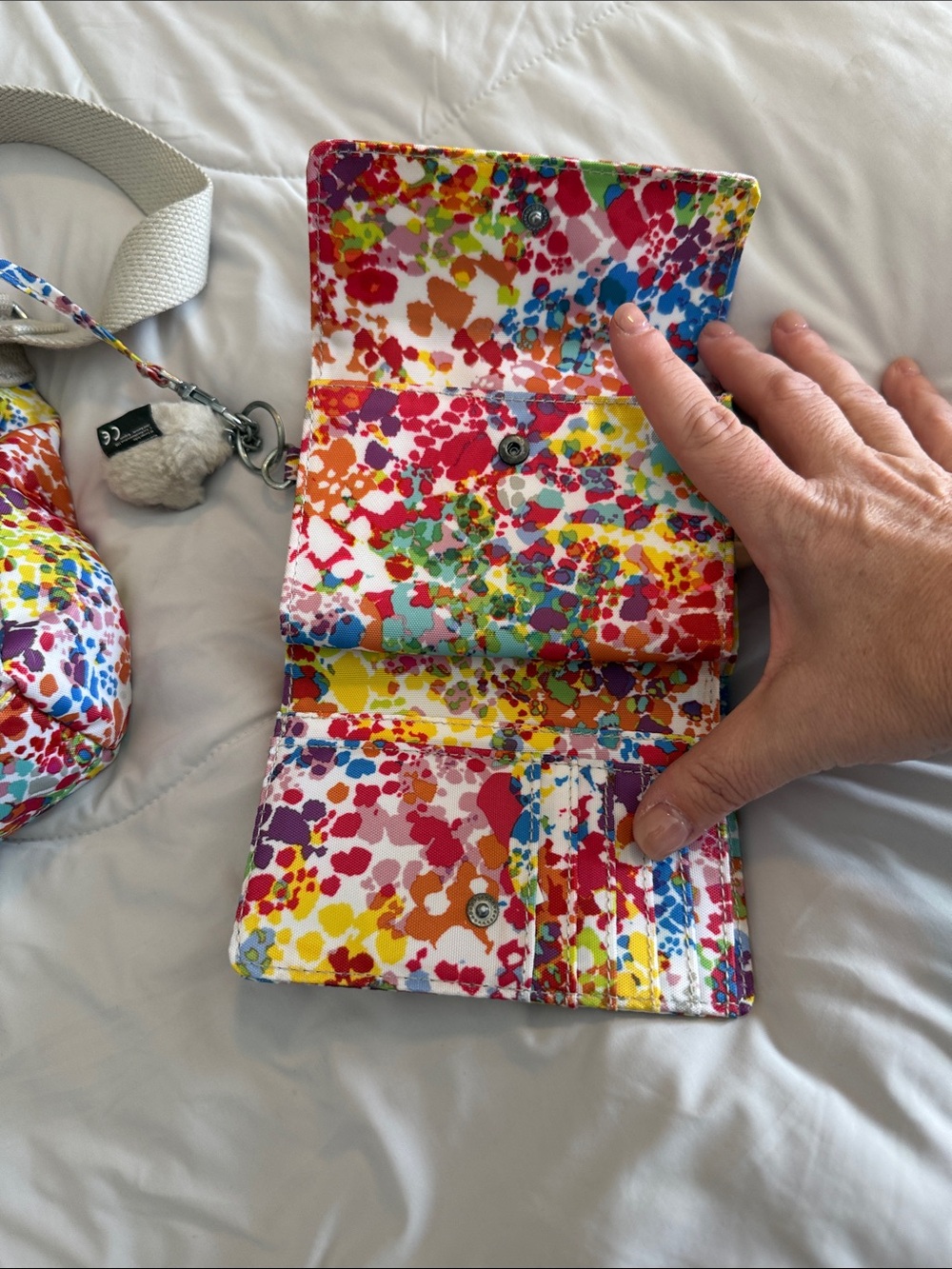 Kipling Multicolor Splatter-Print Crossbody with wallet - Picture 7 of 11